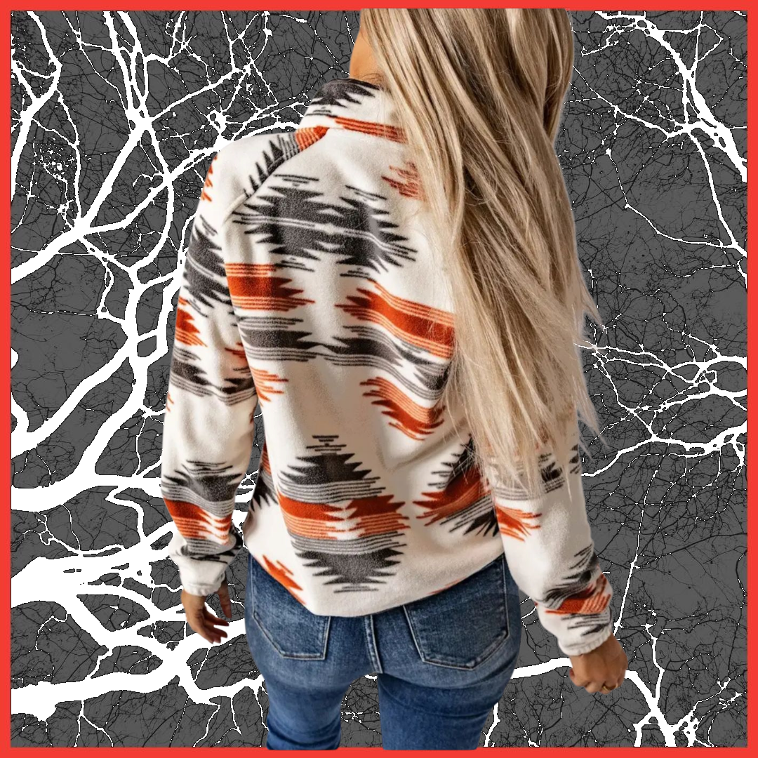 Southwestern Print Fleece Jacket