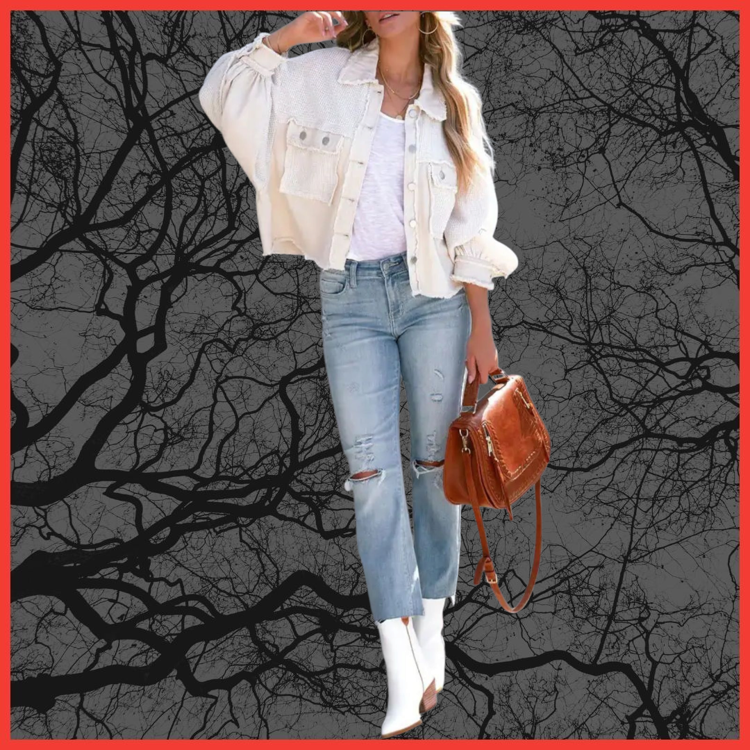 Knit Button Up Crop Shacket